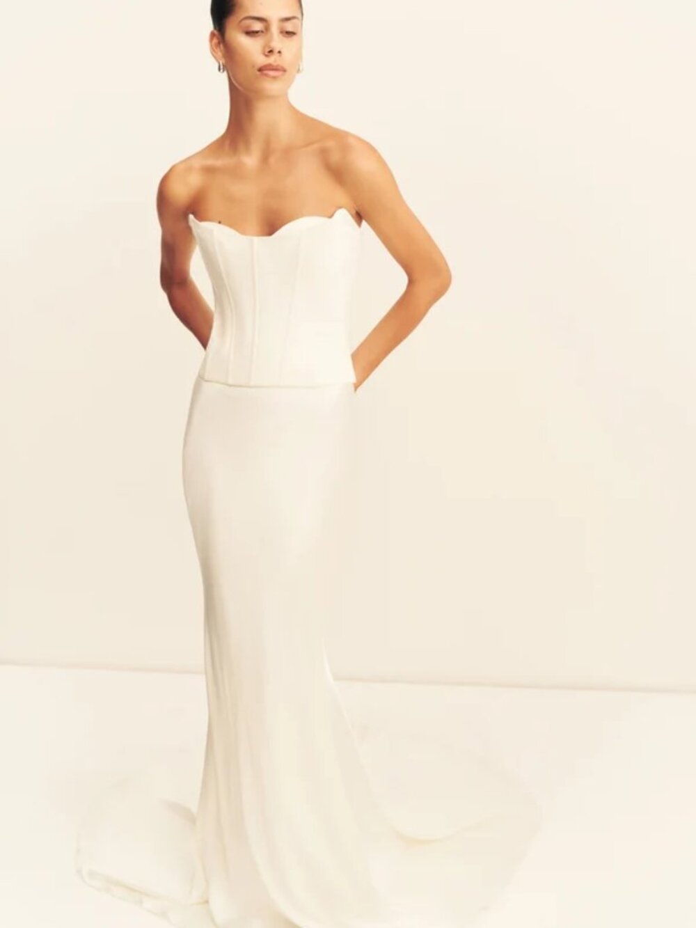 NWT Shona Joy Ivory Strapless Corset Top
